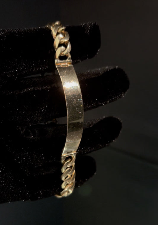 14K Men's Link ID Solid Bracelet 10MM