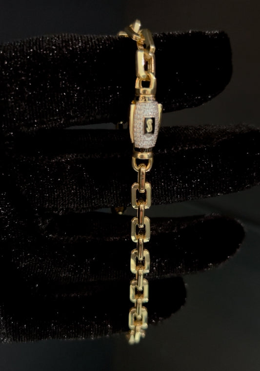 14K Semi-Solid Link Bracelet 5.5MM