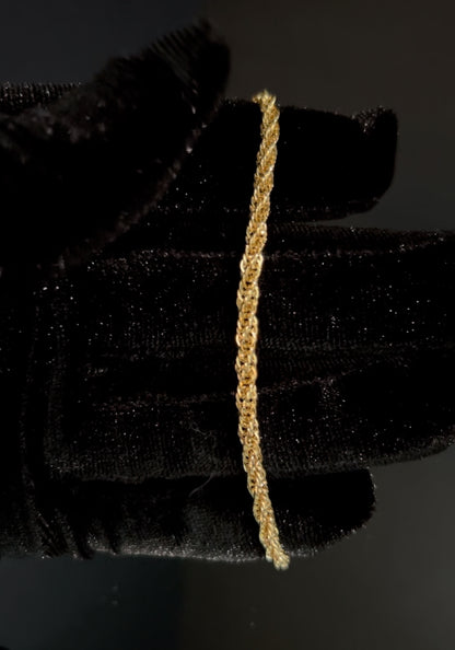 14K Unisex Hollow Rope Bracelet