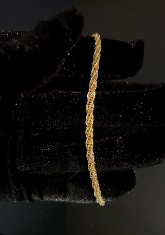 14K Unisex Hollow Rope Bracelet