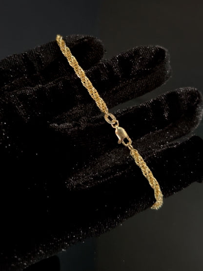 14K Unisex Hollow Rope Bracelet
