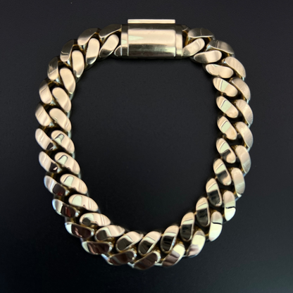 14K Men's Solid Monaco Bracelet 11.8MM
