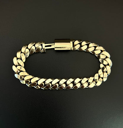 14K Men's Solid Monaco Bracelet 11.8MM