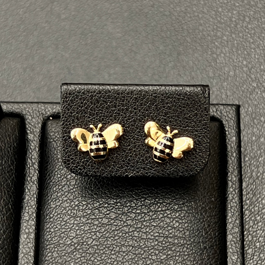 Bee Stud Earrings 14K Gold