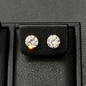 Round CZ Stud Earrings 14K