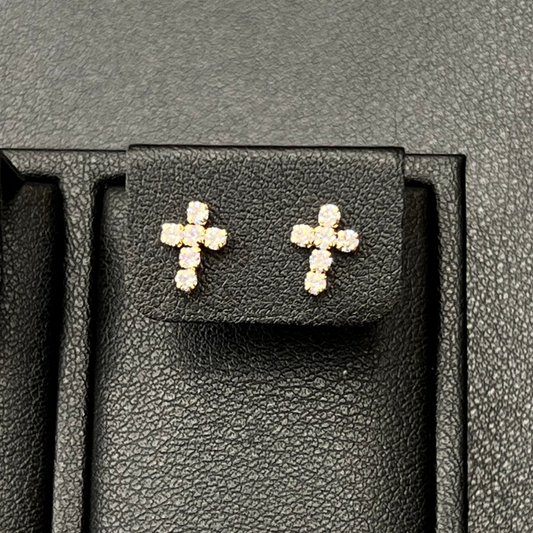 Cross Stud Earring 14K Gold
