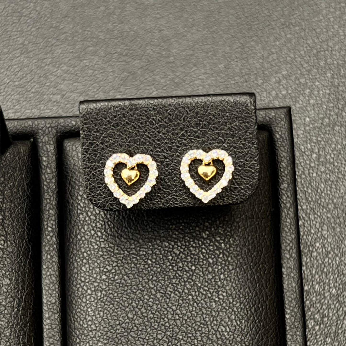 Heart Stud Earrings 14K Gold