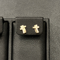 Double Cross Stud Earrings 14K Gold