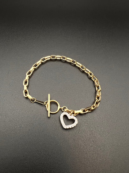 Fancy Hollow Women's Heart Bracelet