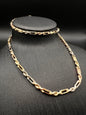 Solid Men's Figaro Rope Chain 3-Tone 26''
