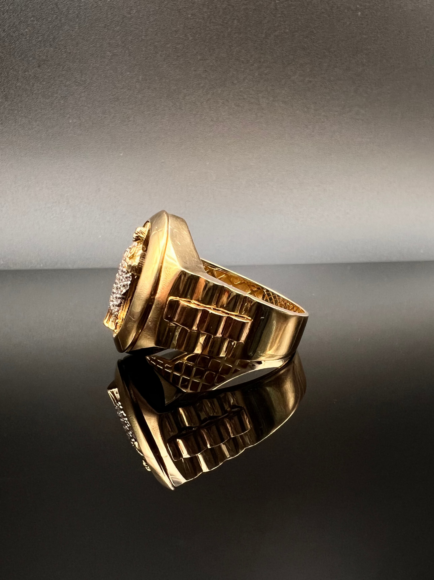 14K Men's San Judas Ring 2 tone