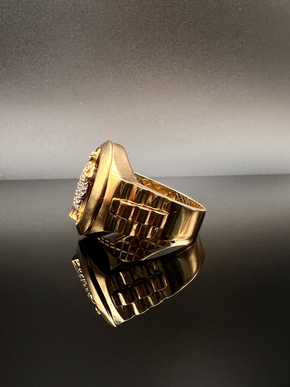 14K Men's San Judas Ring 2 tone