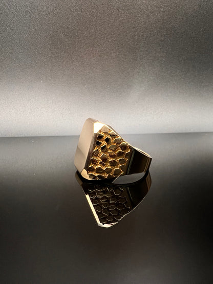 14K Men's Custom Initial Nugget Ring