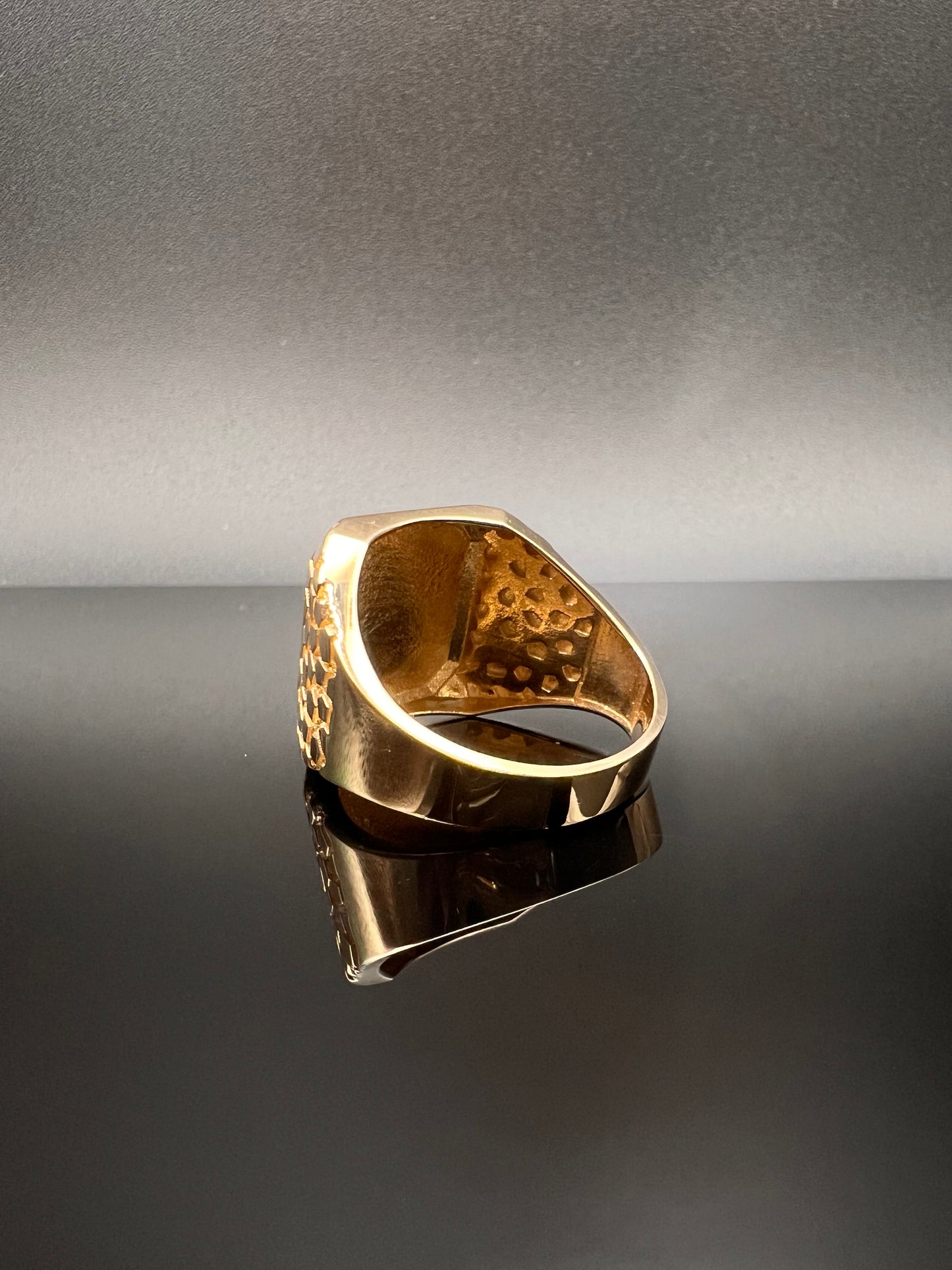 14K Men's Custom Initial Nugget Ring