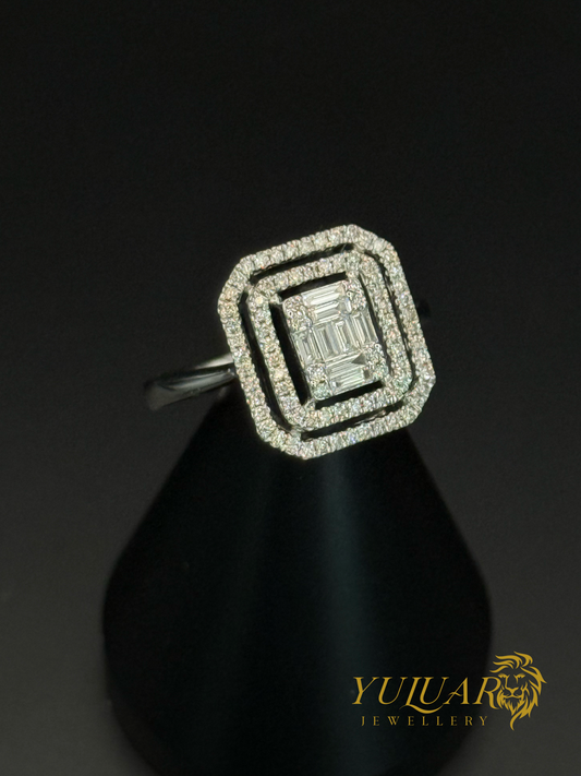 Women’s 14K White Gold Ring with Natural Diamonds .43 Carats