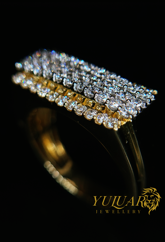 1.24 CT TW ROUND BRILLIANT CERTIFIED LAB-GROWN DIAMOND MEN'S RING IN 14K YELLOW GOLD (G-H/VS)