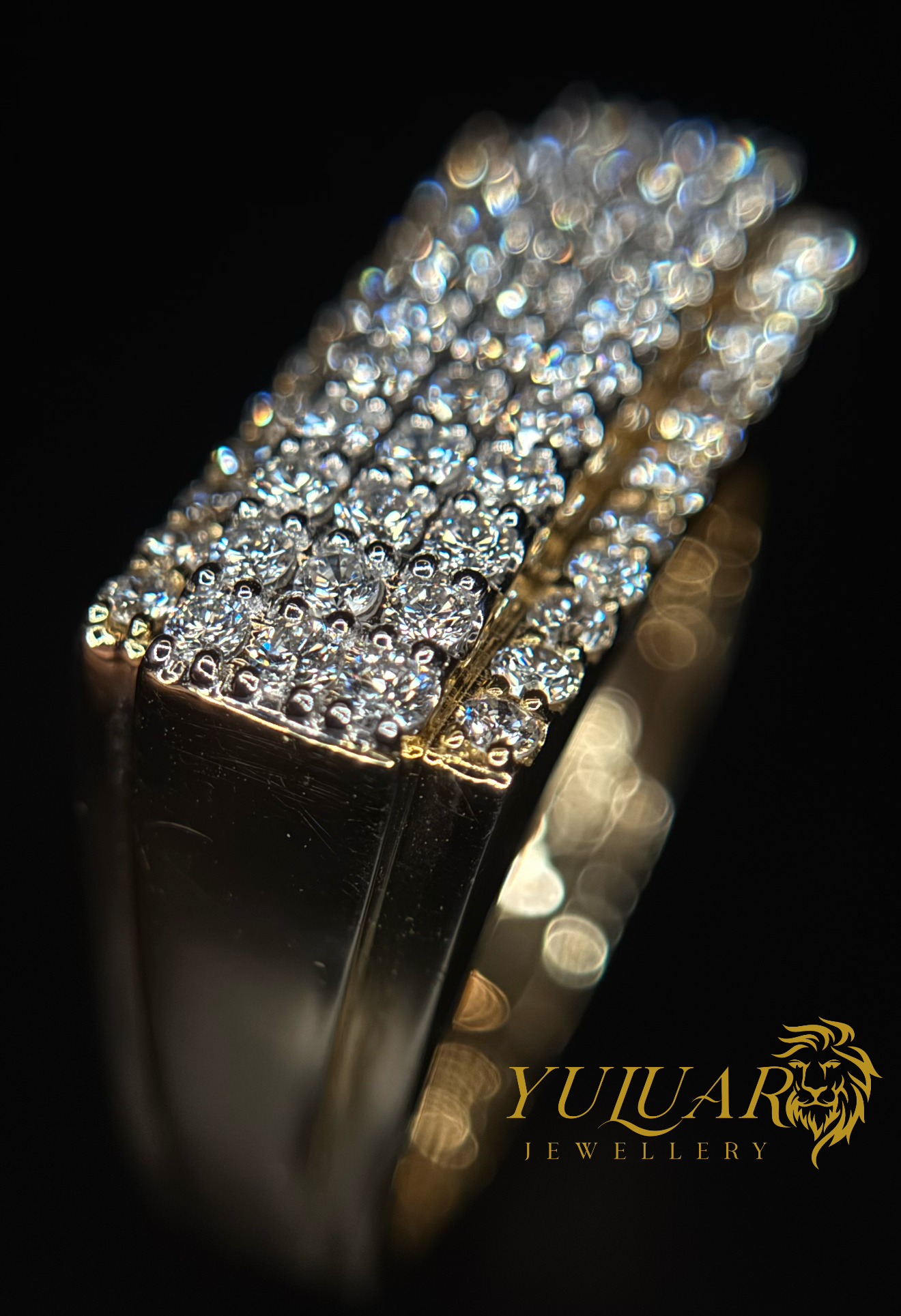 1.24 CT TW ROUND BRILLIANT CERTIFIED LAB-GROWN DIAMOND MEN'S RING IN 14K YELLOW GOLD (G-H/VS)