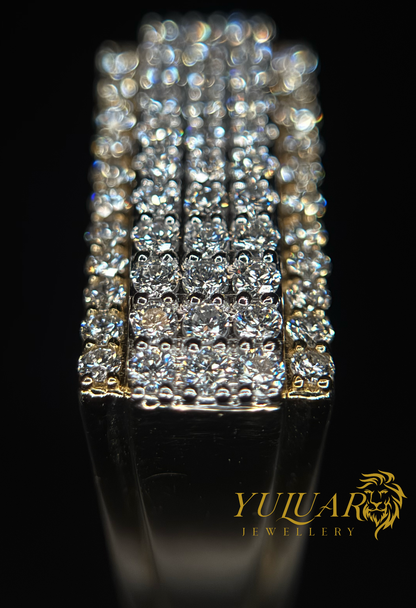 1.24 CT TW ROUND BRILLIANT CERTIFIED LAB-GROWN DIAMOND MEN'S RING IN 14K YELLOW GOLD (G-H/VS)