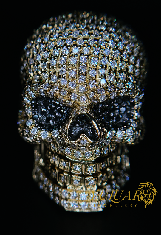 3.30 CT TW Natural Diamond Men's  Skull Ring in 10K (VS)