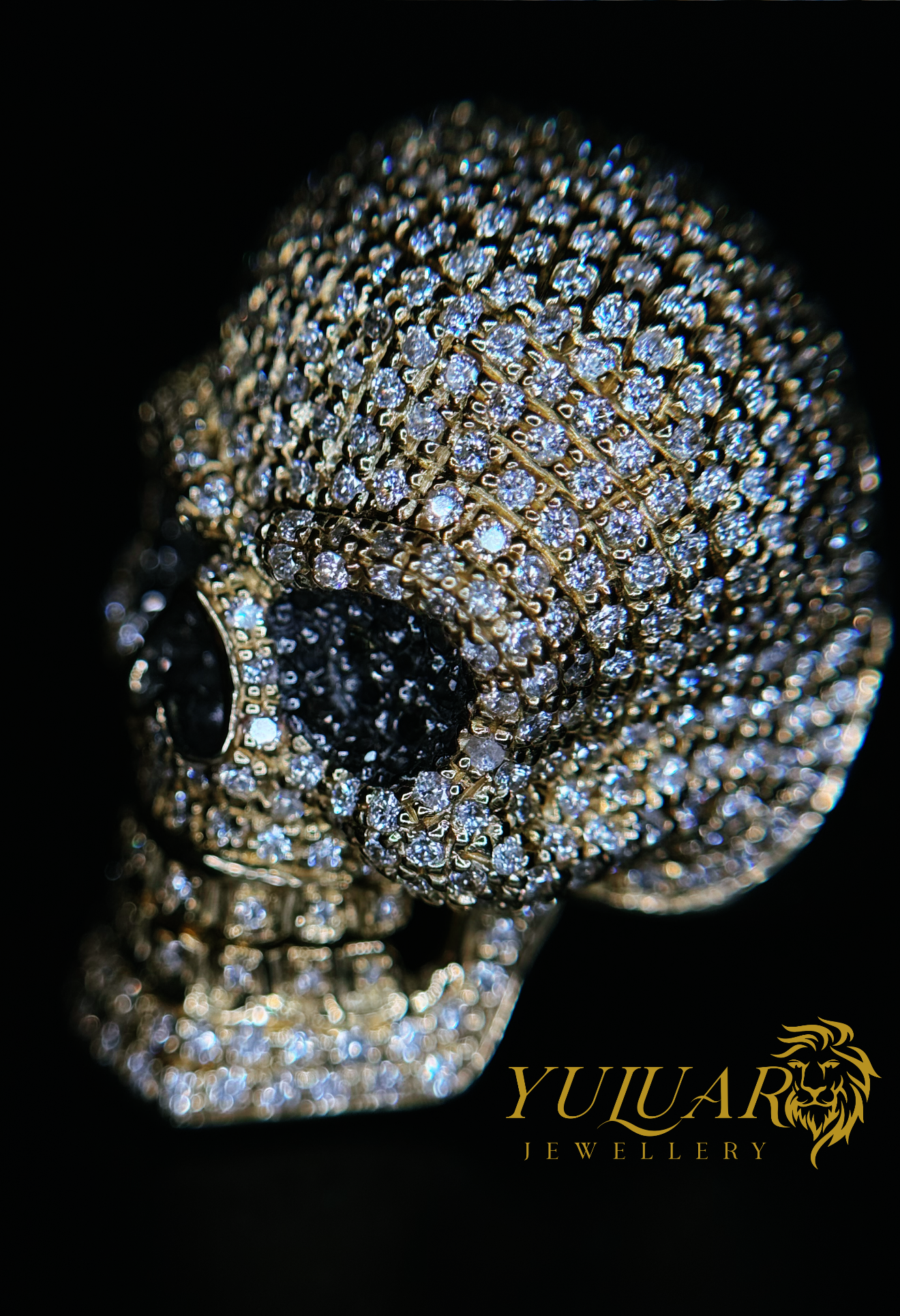 3.30 CT TW Natural Diamond Men's  Skull Ring in 10K (VS)