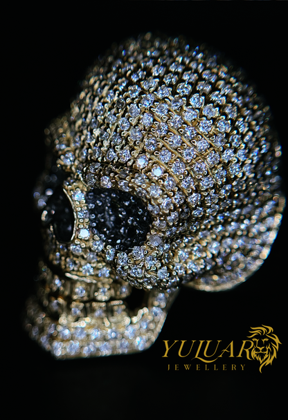 3.30 CT TW Natural Diamond Men's  Skull Ring in 10K (VS)