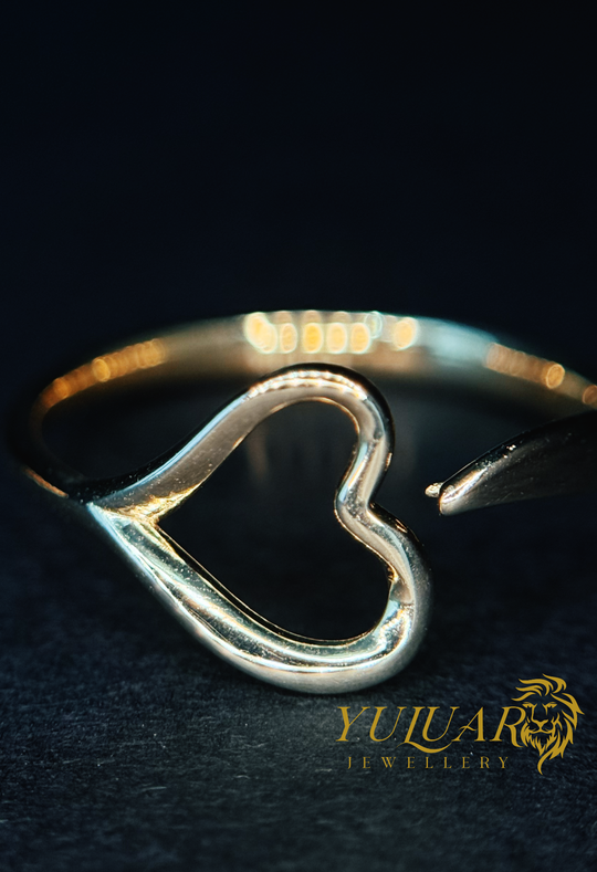 14K Free form heart women's ring