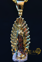 14K VIRGEN DE GUADALUPE PENDANT 0.45 CTS NATURAL DIAMONDS