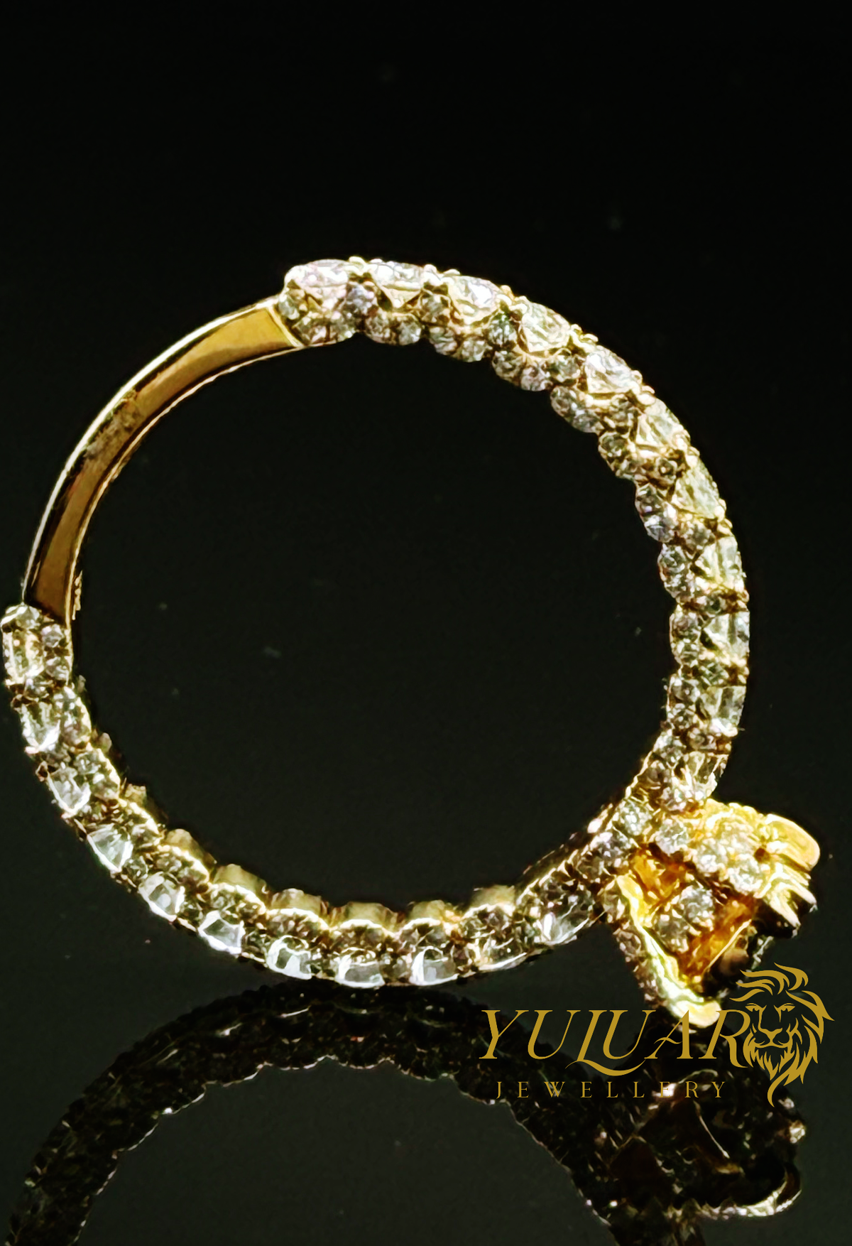 1.10 CT TW ROUND BRILLIANT NATURAL DIAMOND ENGAGEMENT RING PAVE BAND IN 14K YELLOW GOLD