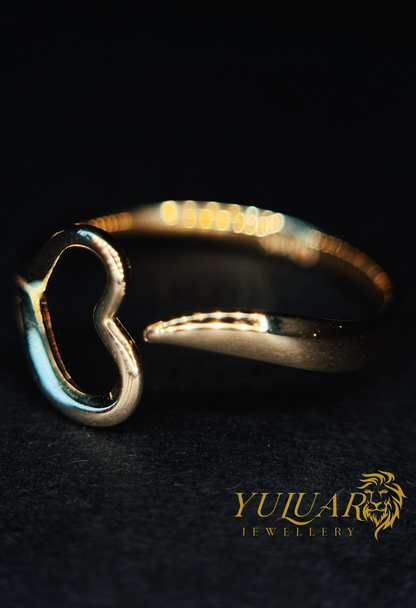 14K Free form heart women's ring