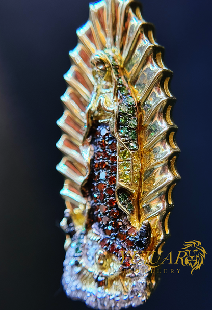 14K VIRGEN DE GUADALUPE PENDANT 0.45 CTS NATURAL DIAMONDS