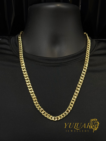 14K Hollow Cuban Link Chain 24''