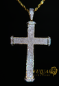 14K CROSS 0.95 CTS NATURAL DIAMOND PENDANT