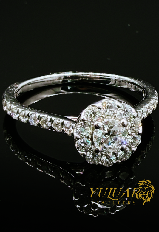 0.72 CT TW ROUND CERTIFIED LAB-GROWN DIAMONDS ENGAGEMENT RING IN 14K WHITE GOLD (VS)