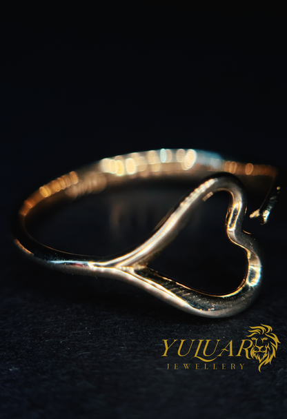 14K Free form heart women's ring