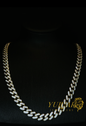 14K CZ ICE OUT MONACO LINK 9.1MM CHAIN 24''