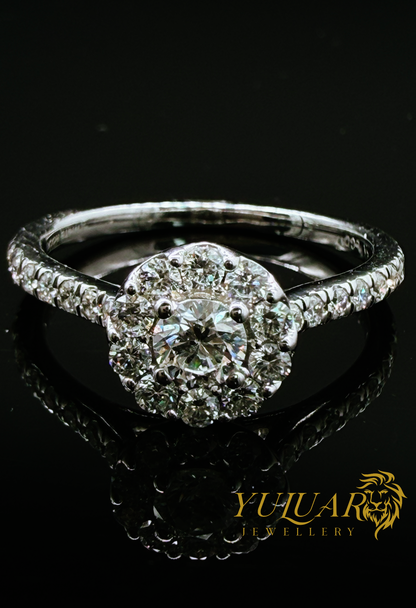 0.72 CT TW ROUND CERTIFIED LAB-GROWN DIAMONDS ENGAGEMENT RING IN 14K WHITE GOLD (VS)