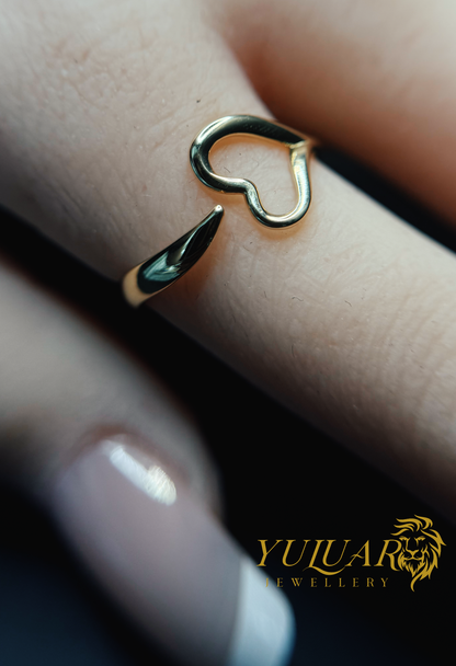 14K Free form heart women's ring