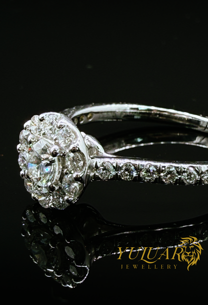 0.72 CT TW ROUND CERTIFIED LAB-GROWN DIAMONDS ENGAGEMENT RING IN 14K WHITE GOLD (VS)