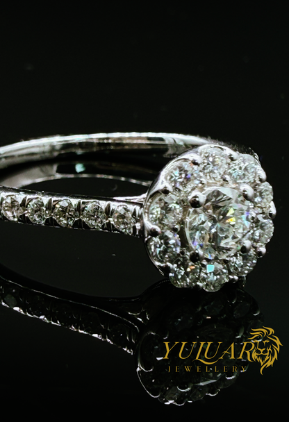 0.72 CT TW ROUND CERTIFIED LAB-GROWN DIAMONDS ENGAGEMENT RING IN 14K WHITE GOLD (VS)