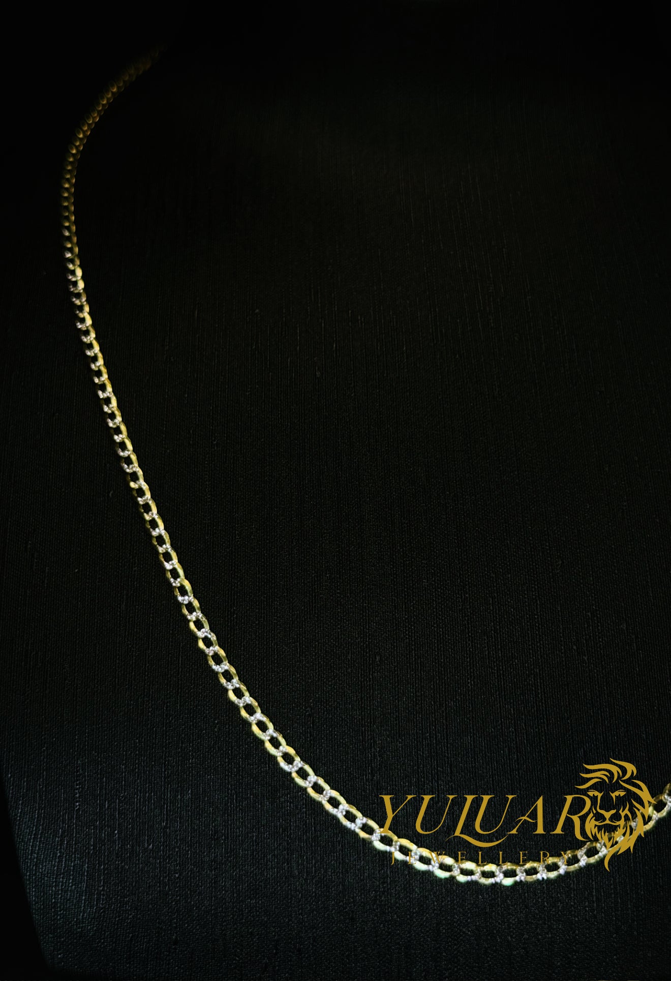 14K Open Curb Chain 3mm Two Tones 22''