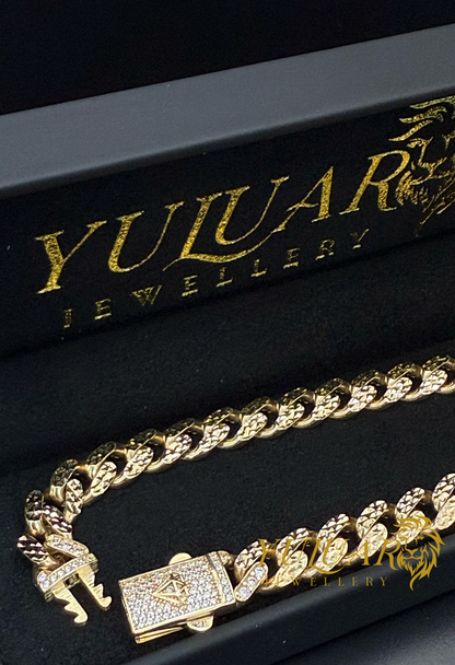 Men's 14K Monaco Style Diamond-Cut Bracelet