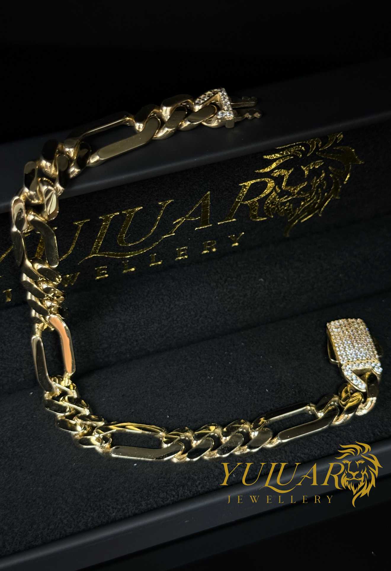10K FIGARO MONACO BRACELET 9MM