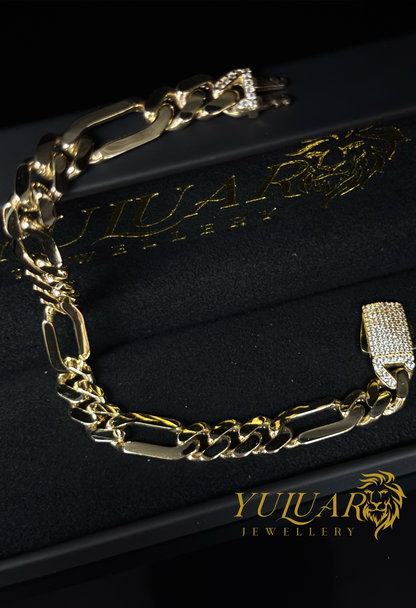 10K FIGARO MONACO BRACELET 9MM