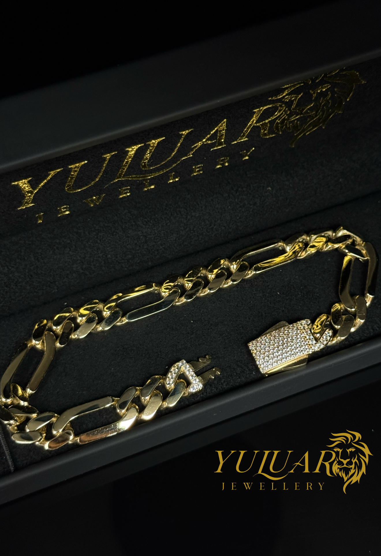 10K FIGARO MONACO BRACELET 9MM