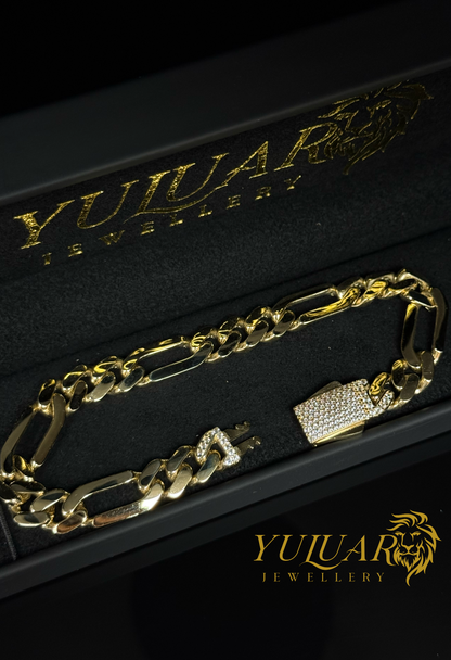 10K FIGARO MONACO BRACELET 9MM