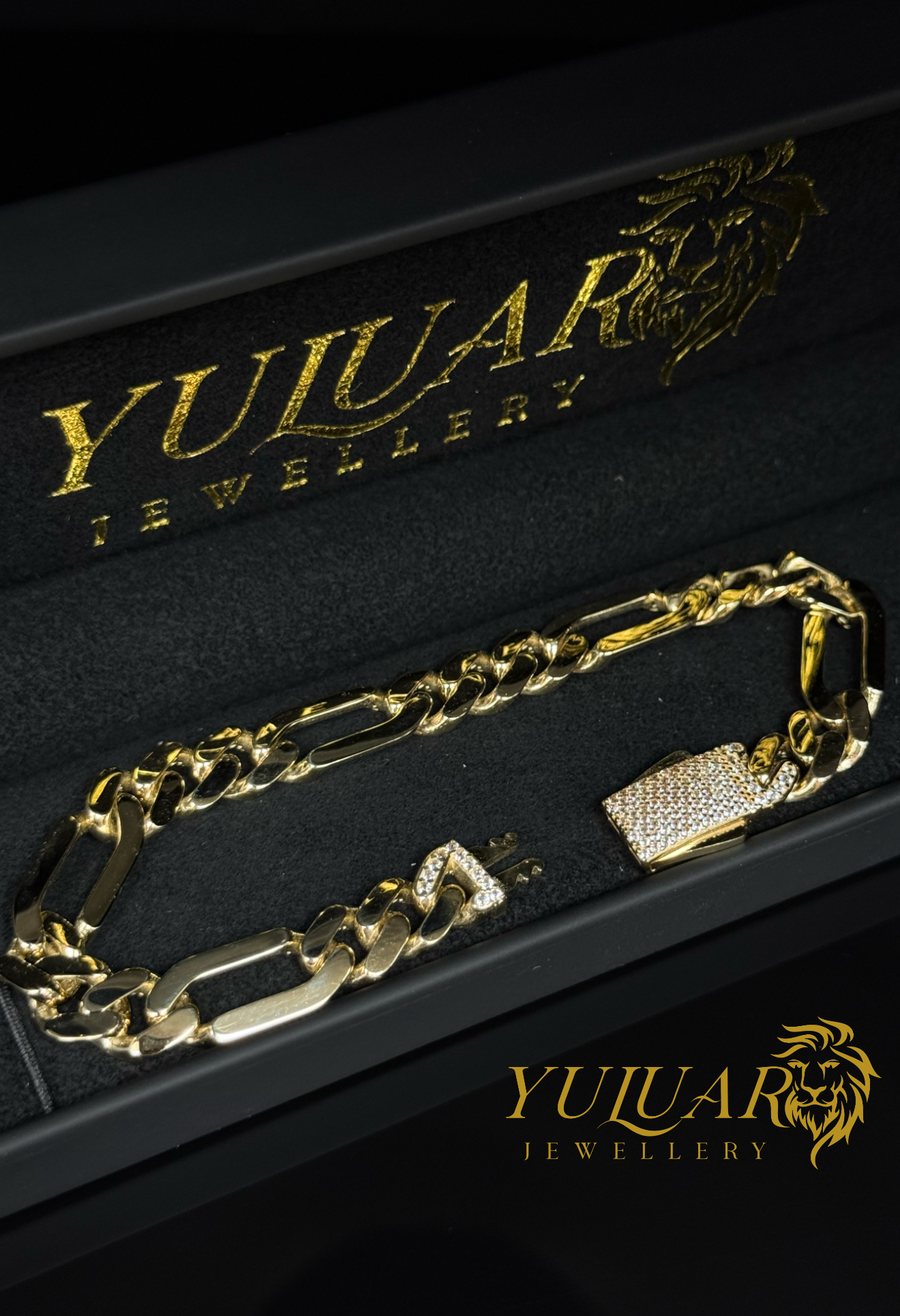 10K FIGARO MONACO BRACELET 9MM