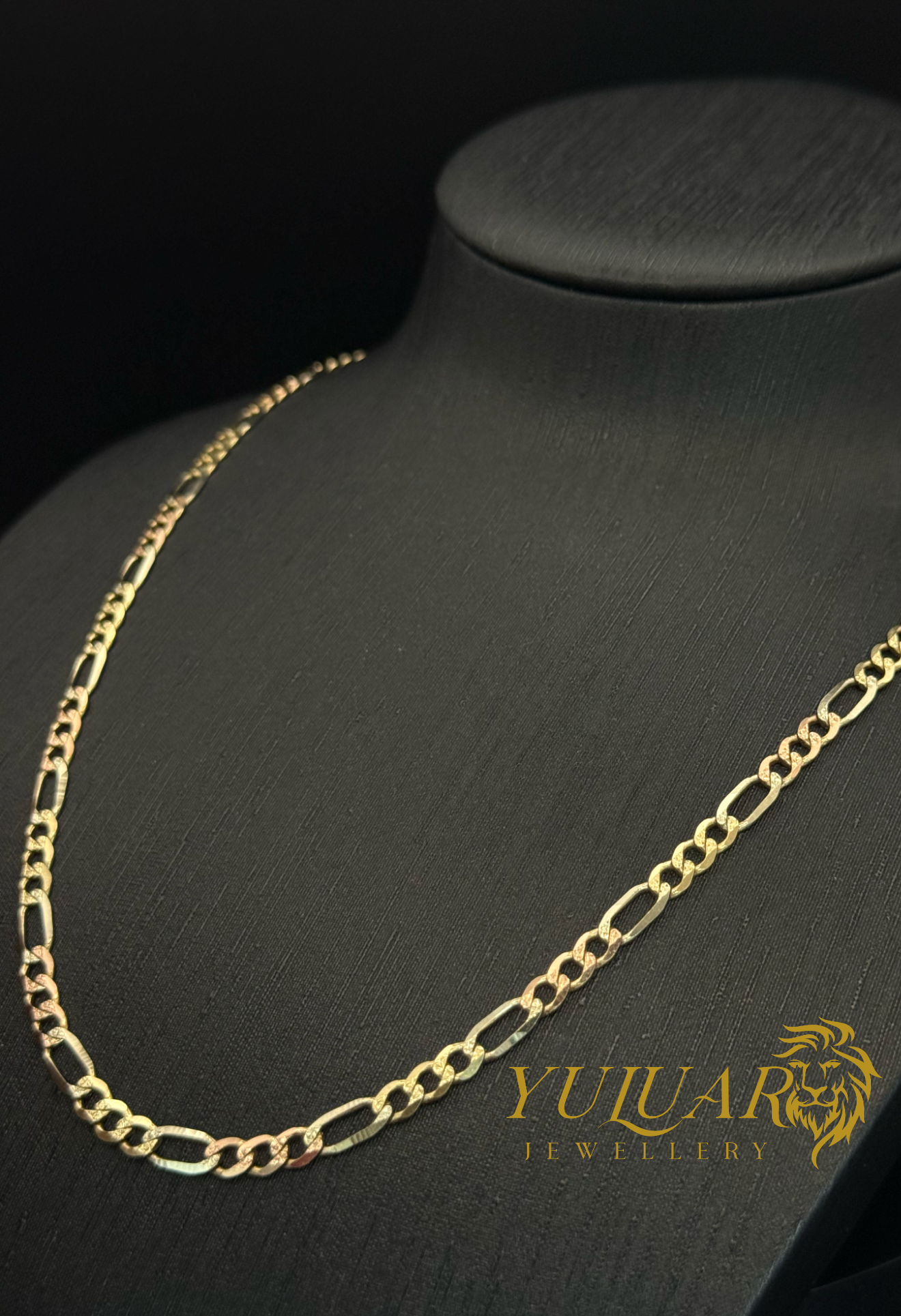 14K FIGARO 3-TONES SOLID CHAIN