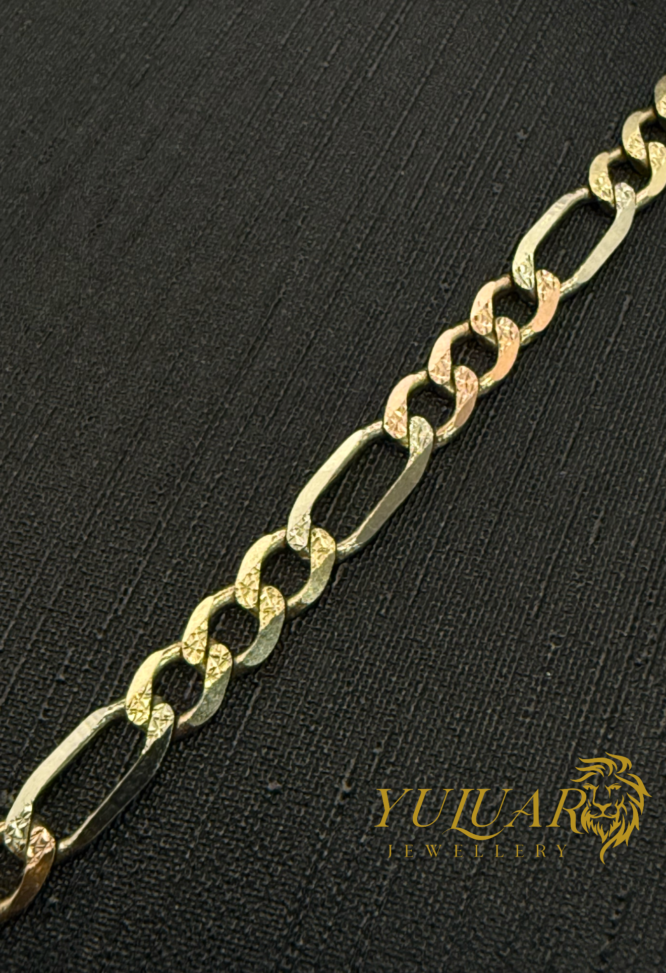 14K FIGARO 3-TONES SOLID CHAIN