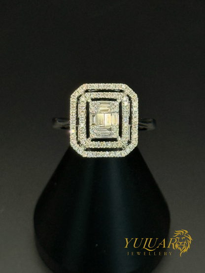 Women’s 14K White Gold Ring with Natural Diamonds .43 Carats