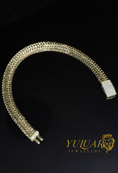 14K PETATILLO DIAMOND CUT BRACELET 9MM